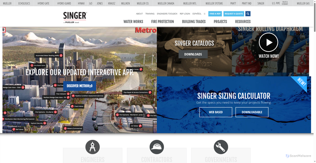 Security scan screenshot of https://www.singervalve.com/index.html