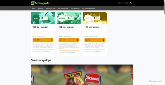 Security scan screenshot of https://bettingguide.se