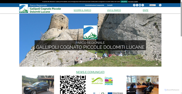Security scan screenshot of https://www.parcogallipolicognato.it/