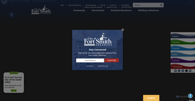 Security scan screenshot of https://www.fortsmithar.gov/