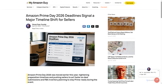 Security scan screenshot of https://myamazonguy.com/news/amazon-prime-day-2026-deadlines/