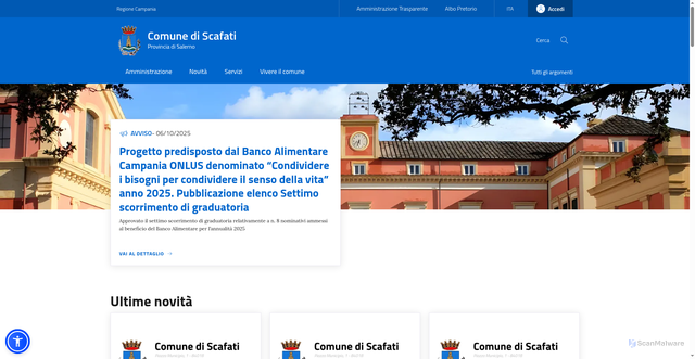 Security scan screenshot of https://www.comune.scafati.sa.it/