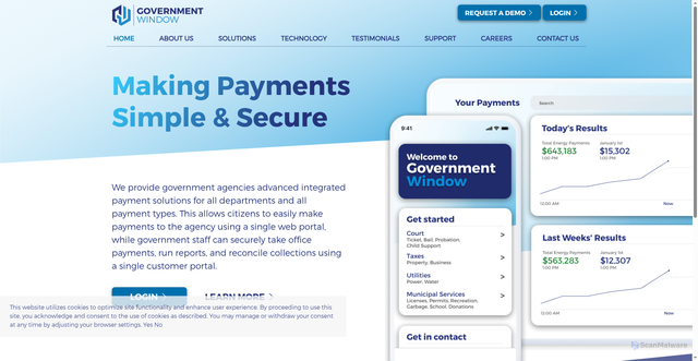 Security scan screenshot of https://governmentwindow.com