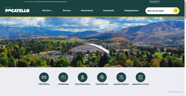 Security scan screenshot of https://pocatello.gov/