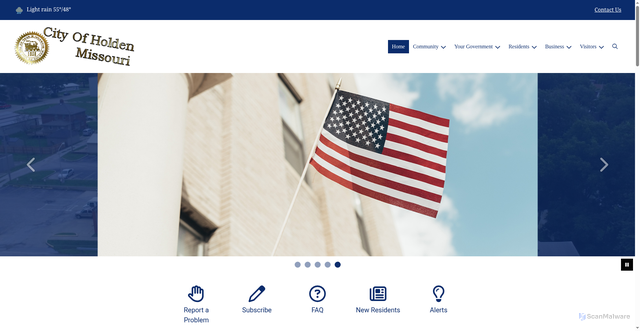 Security scan screenshot of https://holdenmo.gov/