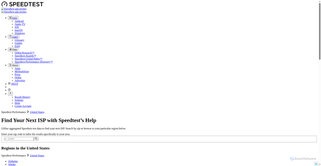 Security scan screenshot of https://mysingbox.pages.dev/performance/united-states