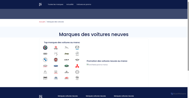 Security scan screenshot of https://voituregatsby.pages.dev/marques-voitures/