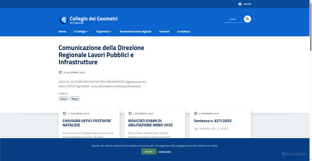 Security scan screenshot of https://www.geometri.fr.it/
