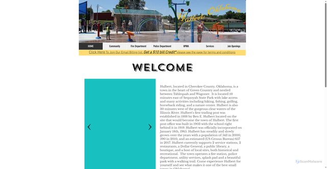 Security scan screenshot of https://www.townofhulbertok.gov/