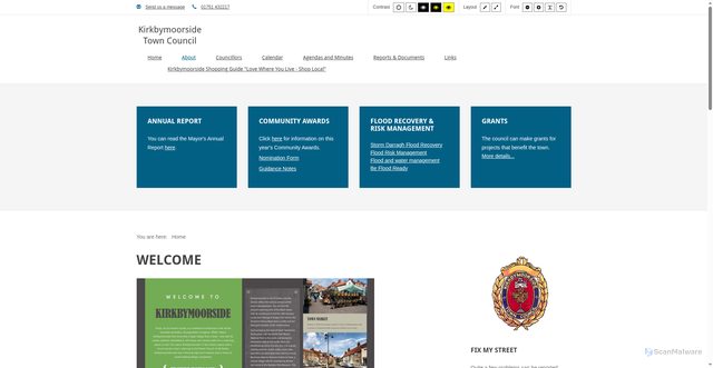 Security scan screenshot of https://www.kirkbymoorsidetowncouncil.gov.uk/