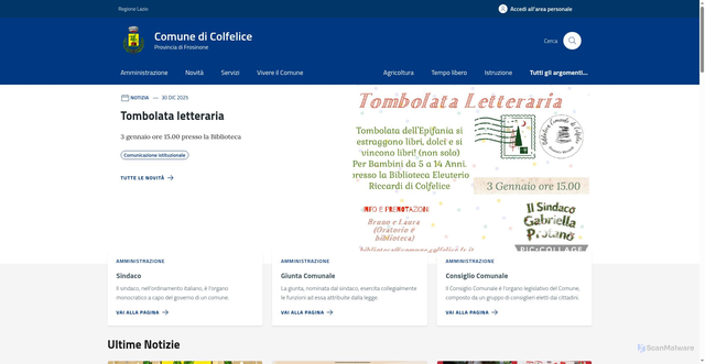 Security scan screenshot of https://comune.colfelice.fr.it/