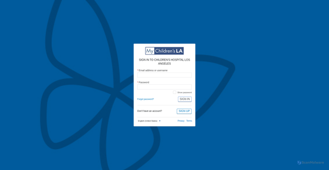 Security scan screenshot of https://mychildrensla.org