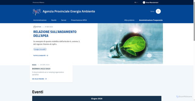 Security scan screenshot of https://www.apeamatera.it