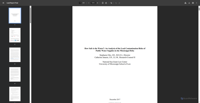 Security scan screenshot of https://nsglc.olemiss.edu/projects/lead-contamination/files/howsafeiswater.pdf