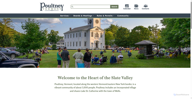 Security scan screenshot of https://www.poultneyvt.gov/