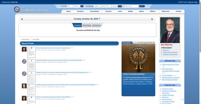 Security scan screenshot of https://www.flsenate.gov/