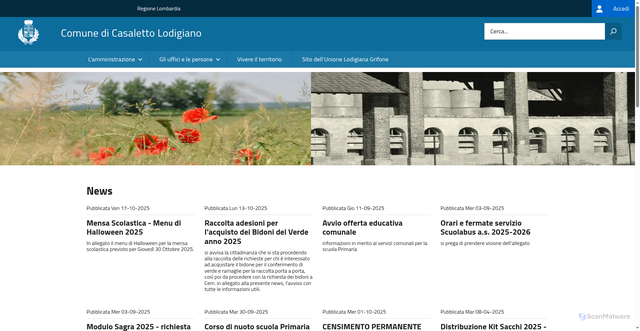 Security scan screenshot of https://www.comune.casalettolodigiano.lo.it/