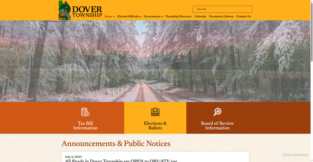 Security scan screenshot of https://www.dovertwp-otsegomi.gov/