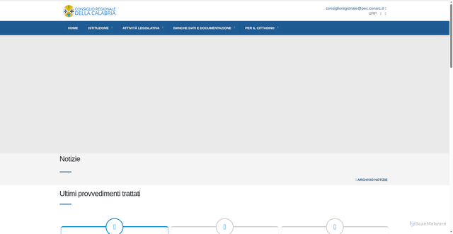 Security scan screenshot of https://www.consiglioregionale.calabria.it/portale