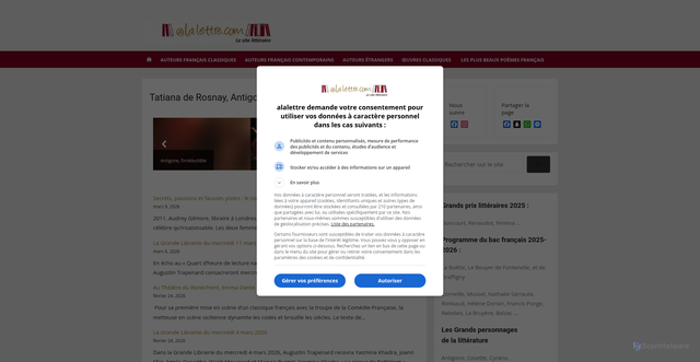 Security scan screenshot of https://alalettre.com