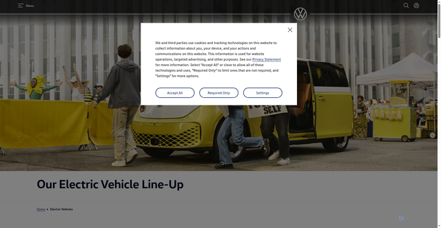 Security scan screenshot of https://www.vw.com/en/electric-vehicles.html