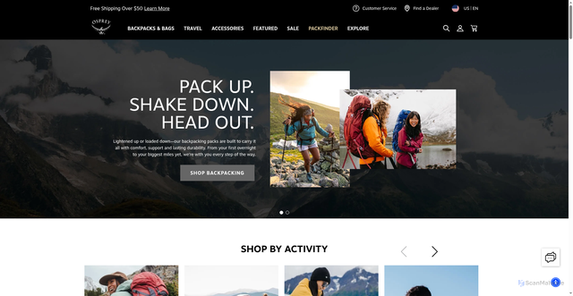 Security scan screenshot of https://osprey.com