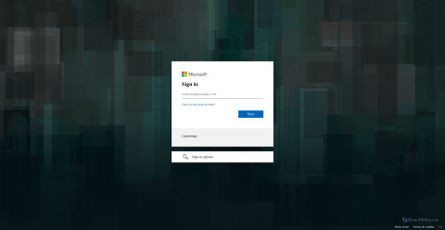 Security scan screenshot of https://cir2-my.sharepoint.com