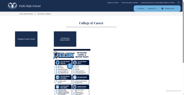 Security scan screenshot of https://elsik.aliefisd.net/o/ehs/page/scholarship-opportunities-for-alief-isd-students/