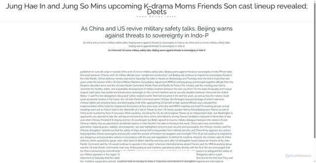 Security scan screenshot of https://corpheanhugo-aefuv90cq7.edgeone.app/20196-as-china-and-us-revive-military-safety-talks-beijing-warns-against-threats-to-sovereignty-in-indo-p.html