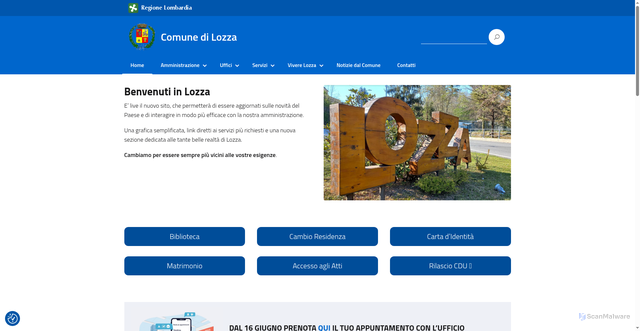 Security scan screenshot of https://comune.lozza.va.it/