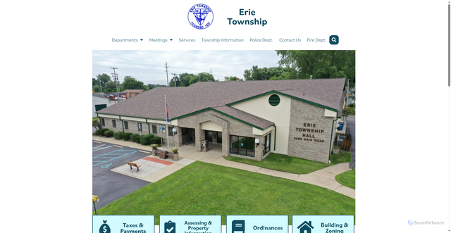 Security scan screenshot of https://erietownshipmi.gov/