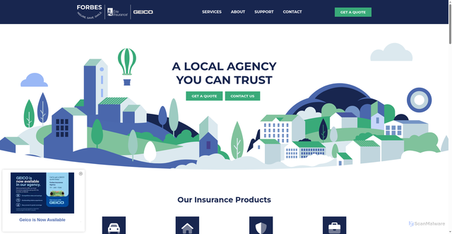 Security scan screenshot of https://www.forbes-insurance.com/