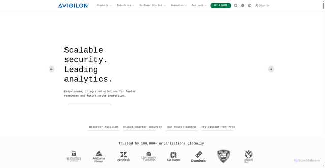 Security scan screenshot of https://avasecurity.com