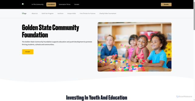 Security scan screenshot of https://community.warriors.com/foundation/
