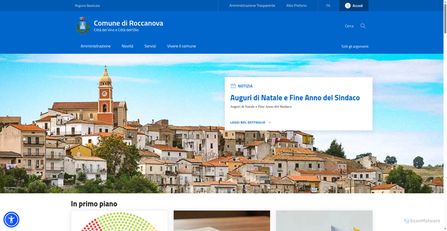 Security scan screenshot of https://www.comune.roccanova.pz.it/