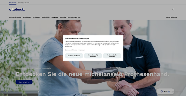 Security scan screenshot of https://ottobock.de
