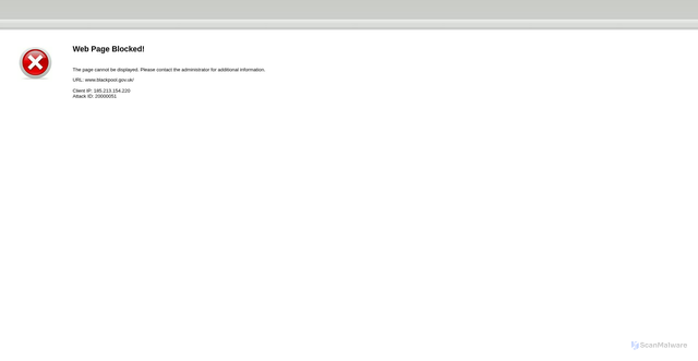Security scan screenshot of http://www.blackpool.gov.uk