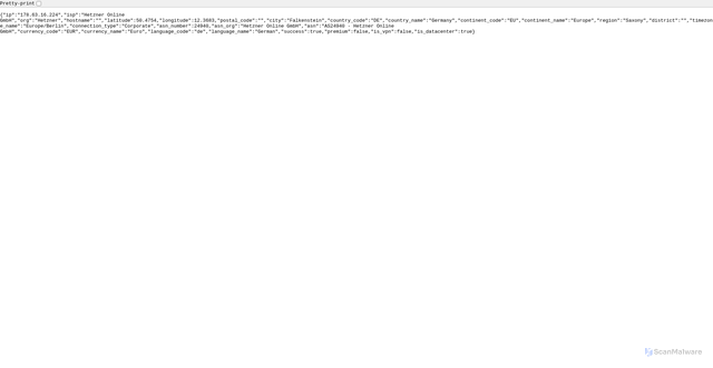 Security scan screenshot of https://json.geoiplookup.io/