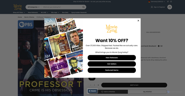 Security scan screenshot of https://moviezyng.com/products/professor-t-season-1?srsltid=AU7gw4Wx5E8jw4ZOd1ijLMjUZiiVYV6pPhL9XrD5lozysUEFhKTGsN-o