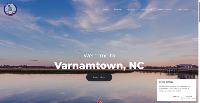 Security scan screenshot of https://www.townofvarnamtown.gov/