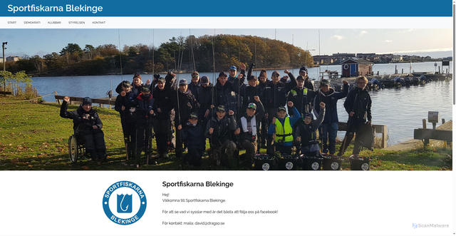Security scan screenshot of https://sportfiskarnablekinge.se