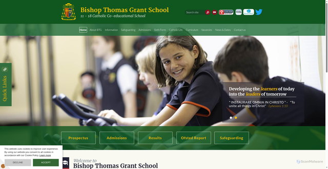 Security scan screenshot of https://www.btg.ac/