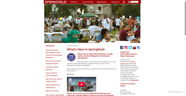 Security scan screenshot of https://www.springfield-ma.gov/cos/