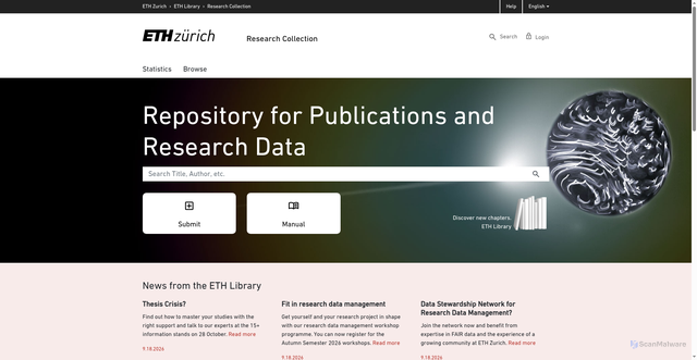 Security scan screenshot of https://www.research-collection.ethz.ch