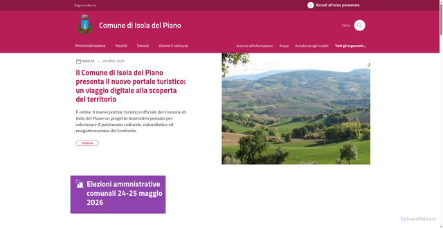 Security scan screenshot of https://www.comune.isola-del-piano.ps.it