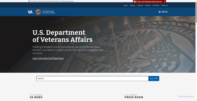 Security scan screenshot of https://department.va.gov