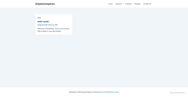 Security scan screenshot of http://anjanisutspices.com/