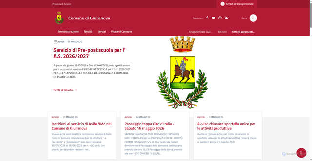 Security scan screenshot of https://www.comune.giulianova.te.it