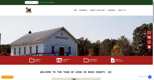 Security scan screenshot of https://townofavonwi.gov/