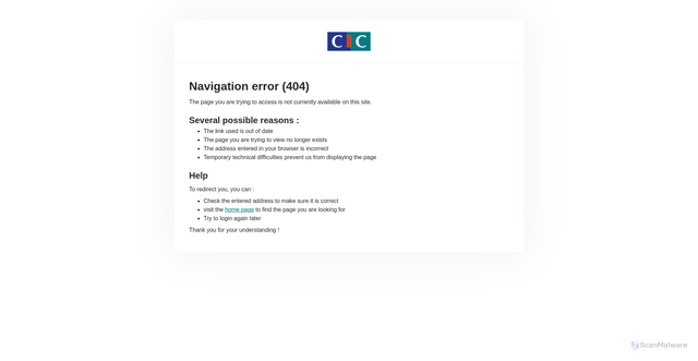 Security scan screenshot of https://www.cic.fr/conditions-generales/index.html